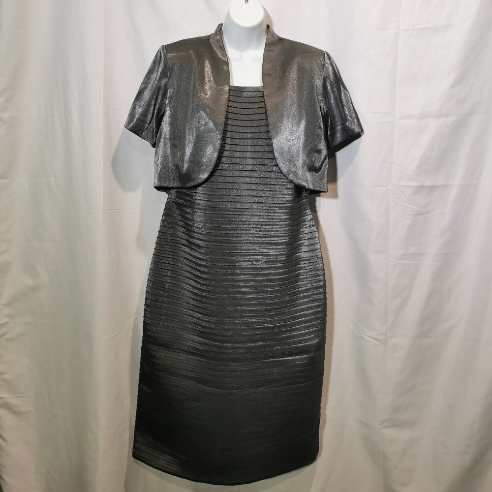 2pc Silver Formal Dress Size 12 EUC #137